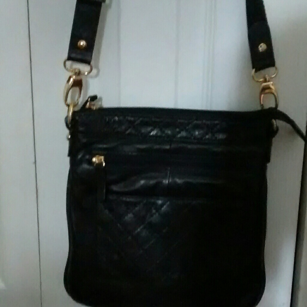 COPY - Black leather Sondra Roberts cross body bag